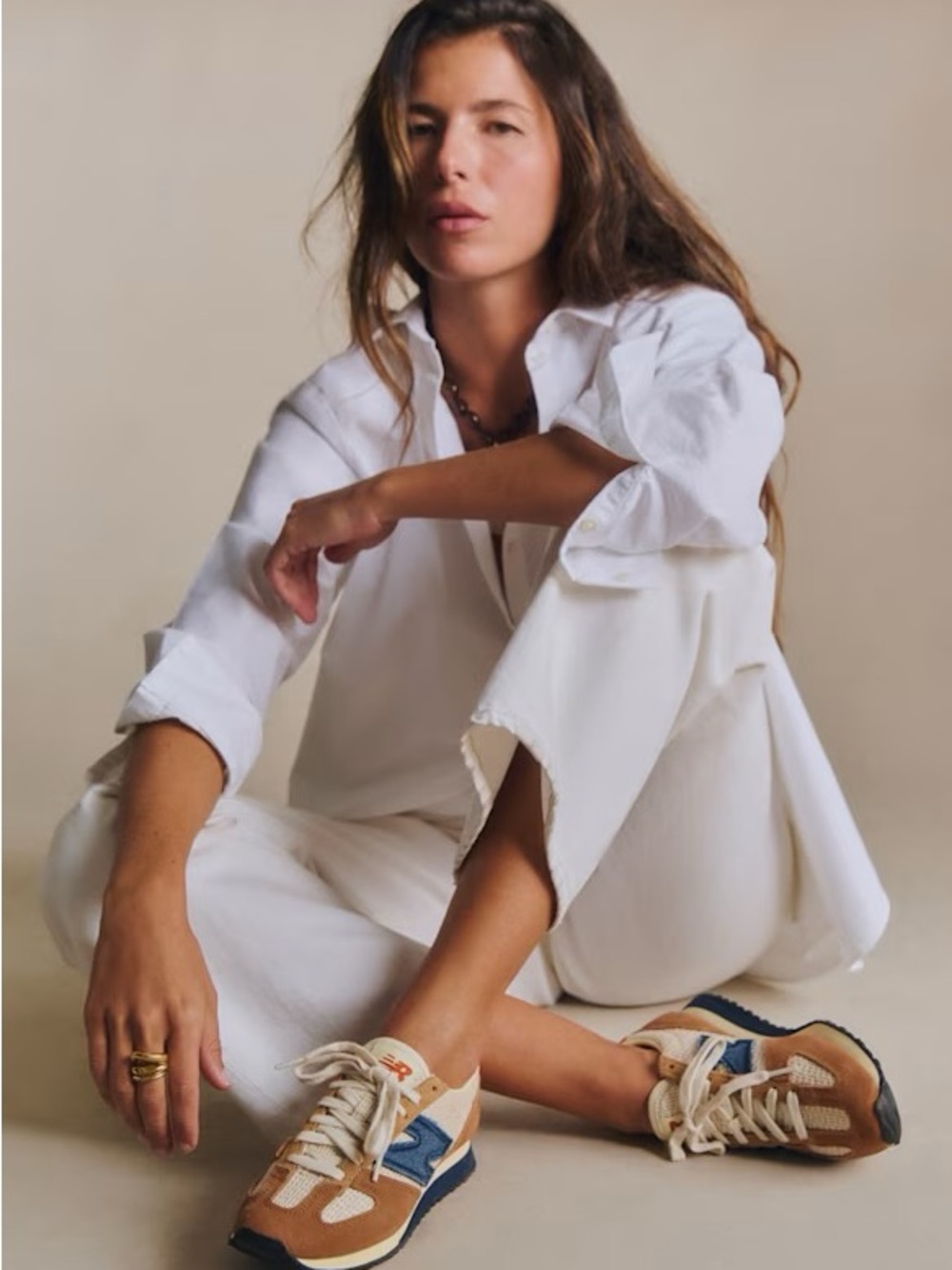NWT Sezane x New Balance 471 Two-Tone Blue and Ecru Women's Sneakers 7.5 / 8 - Picture 2 of 8